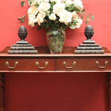 Load image into Gallery viewer, x SOLD Antique English Hall Table, Mahogany Two-Drawer Desk, Console Side Table. B11536