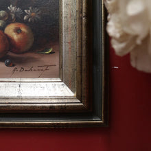 Load image into Gallery viewer, x SOLD - Oil on Canvas, Signed Bottom Right Still Life in Gilt-Coloured Frame, Floral Fruit Painting. B11850