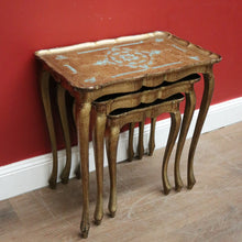 Load image into Gallery viewer, x SOLD Nest of Tables, 3 Italian Florentine Side Tables, Lamp Tables, Stackable Tables, or Nesting Table. B11520