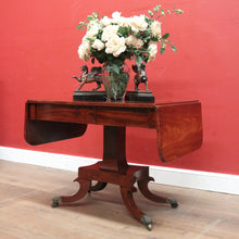 Load image into Gallery viewer, Antique English Mahogany Sofa Table or Drop Side Lamp or Side Table, on a Pedestal Base B11986
