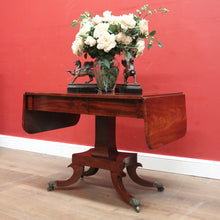 Load image into Gallery viewer, Antique English Mahogany Sofa Table or Drop Side Lamp or Side Table, on a Pedestal Base B11986
