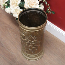 Load image into Gallery viewer, x SOLD Antique French Umbrella Holder, Walking stick Holder, Pressed Brass, Knight, Lion, Eagle B11681