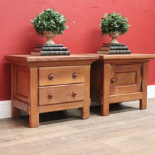 Load image into Gallery viewer, x SOLD Vintage French Oak Bedside Cabinets, Lamp Tables, Chest of Drawers and Cabinet. B11427