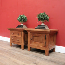 Load image into Gallery viewer, x SOLD Vintage French Oak Bedside Cabinets, Lamp Tables, Chest of Drawers and Cabinet. B11427