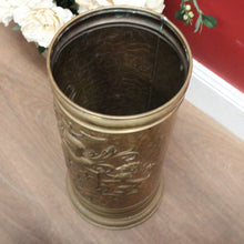 Load image into Gallery viewer, x SOLD Antique French Umbrella Holder, Walking stick Holder, Pressed Brass, Knight, Lion, Eagle B11681