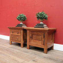 Load image into Gallery viewer, x SOLD Vintage French Oak Bedside Cabinets, Lamp Tables, Chest of Drawers and Cabinet. B11427