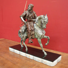 Load image into Gallery viewer, x SOLD 1940 Edition of Emile Guillemin's 'Arab Rider' Carrying Wild Game, Bronze Statue. B11301