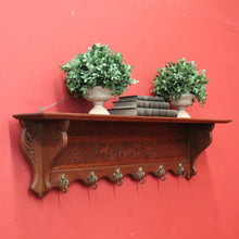 Load image into Gallery viewer, x SOLD Antique French Oak and Brass Coat Rack, Six Brass Hooks for Scarves, Hats and Coats. B11886