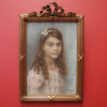 Load image into Gallery viewer, x SOLD Antique French/Belgian Artwork/painting, Coloured Drawing. 1916 Signed M de Loyola. B11632