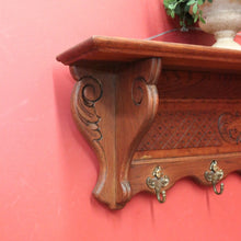 Load image into Gallery viewer, x SOLD Antique French Oak and Brass Coat Rack, Six Brass Hooks for Scarves, Hats and Coats. B11886