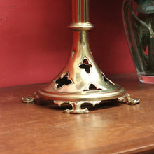 Load image into Gallery viewer, x SOLD Antique French Holy Water Vessel, with Quatrefoil Fretwork Base, Fluted Pedestal. B11541