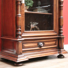Load image into Gallery viewer, x SOLD - Antique French Walnut and Glass Bookcase or China Cabinet with a Drawer to the Base. B11909