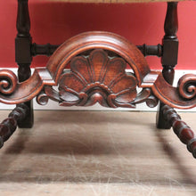 Load image into Gallery viewer, Pair of Antique Hall Chairs, French Walnut and Fabric Library Chairs or Armchairs. B11433
