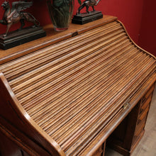 Load image into Gallery viewer, x SOLD Antique Cutler Desk, Twin Pedestal Cutler, NY, Buffalo Roll Top Office Desk with Key. B11931