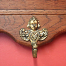 Load image into Gallery viewer, x SOLD Antique French Oak and Brass Coat Rack, Six Brass Hooks for Scarves, Hats and Coats. B11886