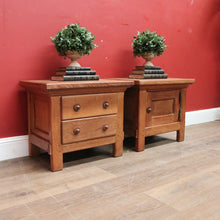 Load image into Gallery viewer, x SOLD Vintage French Oak Bedside Cabinets, Lamp Tables, Chest of Drawers and Cabinet. B11427