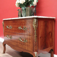 Load image into Gallery viewer, x SOLD Antique French Chest of Drawers with Marble Top and Gilt Brass Handles and Mounts. B11542