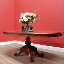 Load image into Gallery viewer, Vintage Australian Cedar Dining Table, Single Pedestal D-end Kitchen Table. B11758