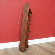 Load image into Gallery viewer, x SOLD Antique French Oak and Brass Coat Rack, Six Brass Hooks for Scarves, Hats and Coats. B11886