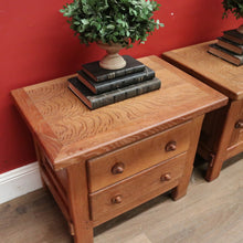 Load image into Gallery viewer, x SOLD Vintage French Oak Bedside Cabinets, Lamp Tables, Chest of Drawers and Cabinet. B11427
