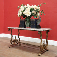 Load image into Gallery viewer, x SOLD Antique French Marble Top, Gilt Cast Iron Base Coffee Table, Side or Lamp Table. B12054