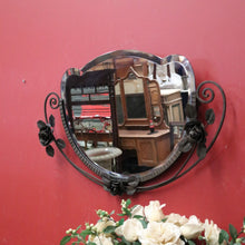 Load image into Gallery viewer, x SOLD French Art Deco Wall Mirror, Wrought Iron and hand-forged Rose Frame Bevelled Mirror B11700