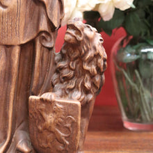 Load image into Gallery viewer, x SOLD Antique French Statue Madonna and Child, Mary and Baby Jesus, Lion, Gargoyle. B11724