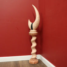 Load image into Gallery viewer, x SOLD Maitland Smith - Tessellated Marble Stone Horn Sculpture and Matching Pedestal Base. B11992