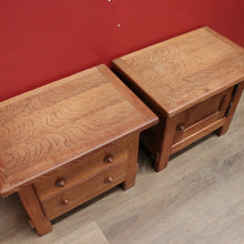Load image into Gallery viewer, x SOLD Vintage French Oak Bedside Cabinets, Lamp Tables, Chest of Drawers and Cabinet. B11427