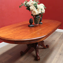 Load image into Gallery viewer, Vintage Australian Cedar Dining Table, Single Pedestal D-end Kitchen Table. B11758