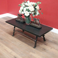 Load image into Gallery viewer, x SOLD Antique French Hand-Forged Iron Coffee Table with Black Slat Top B11405