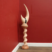 Load image into Gallery viewer, x SOLD Maitland Smith - Tessellated Marble Stone Horn Sculpture and Matching Pedestal Base. B11992