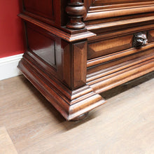 Load image into Gallery viewer, x SOLD - Antique French Walnut and Glass Bookcase or China Cabinet with a Drawer to the Base. B11909