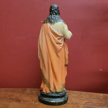 Load image into Gallery viewer, Antique Ceramic-Chalk Bust or plaster Sacred Heart of Jesus Statue or Figurine, Home Worship or Devotion. B11732
