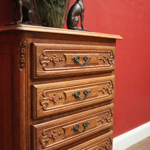 Load image into Gallery viewer, x SOLD French Oak and Brass Handle Five (5) Drawer Chest of Drawers or Lingerie Chest. B11870