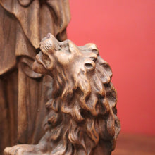 Load image into Gallery viewer, x SOLD Antique French Statue Madonna and Child, Mary and Baby Jesus, Lion, Gargoyle. B11724