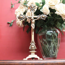 Load image into Gallery viewer, x SOLD Vintage Brass-plate Cross, Church Altar Crucifix, Jesus on the Cross. B11500
