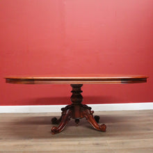 Load image into Gallery viewer, Vintage Australian Cedar Dining Table, Single Pedestal D-end Kitchen Table. B11758