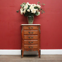 Load image into Gallery viewer, x SOLD Antique French Walnut, Marble and Brass Lingerie Chest, Chest of Drawers, Hall Cabinet B11935