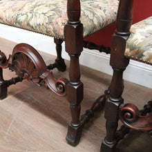 Load image into Gallery viewer, x SOLD Pair of Antique Hall Chairs, French Walnut and Fabric Library Chairs or Armchairs. B11433