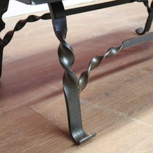 Load image into Gallery viewer, x SOLD Antique French Hand-Forged Iron Coffee Table with Black Slat Top B11405