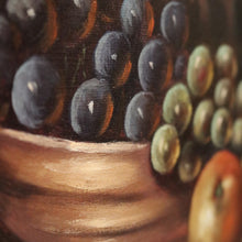 Load image into Gallery viewer, x SOLD - Oil on Canvas, Signed Bottom Right Still Life in Gilt-Coloured Frame, Floral Fruit Painting. B11850