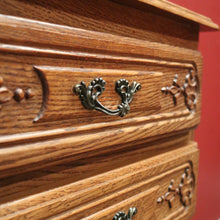 Load image into Gallery viewer, x SOLD French Oak and Brass Handle Five (5) Drawer Chest of Drawers or Lingerie Chest. B11870