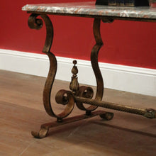 Load image into Gallery viewer, x SOLD Antique French Marble Top, Gilt Cast Iron Base Coffee Table, Side or Lamp Table. B12054
