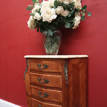 Load image into Gallery viewer, x SOLD Antique French Walnut, Marble and Brass Lingerie Chest, Chest of Drawers, Hall Cabinet B11935