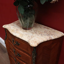 Load image into Gallery viewer, x SOLD Antique French Walnut, Marble and Brass Lingerie Chest, Chest of Drawers, Hall Cabinet B11935
