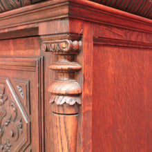 Load image into Gallery viewer, Antique French Oak Hall Cabinet or Sideboard, Two-drawer Entry Or Foyer Cupboard. B11981