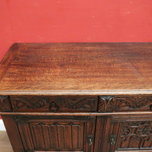 Load image into Gallery viewer, x SOLD Antique French Oak Sideboard, Three Door, Three Drawer Gothic Sideboard, Hall Cabinet. B11476