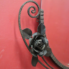 Load image into Gallery viewer, French Art Deco Wall Mirror, Wrought Iron and hand-forged Rose Frame Bevelled Mirror B11700
