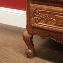 Load image into Gallery viewer, x SOLD French Oak and Brass Handle Five (5) Drawer Chest of Drawers or Lingerie Chest. B11870